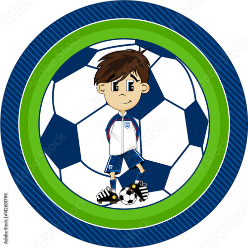 Cute Cartoon Soccer Football Boy
