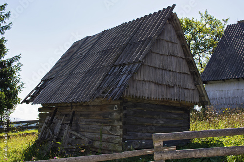Old shepherd cottage in In Carpathian Mountains Romania