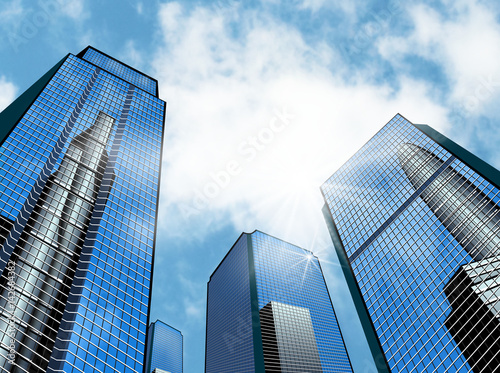 Modern business building.Modern high-rise buildings against the sky. 