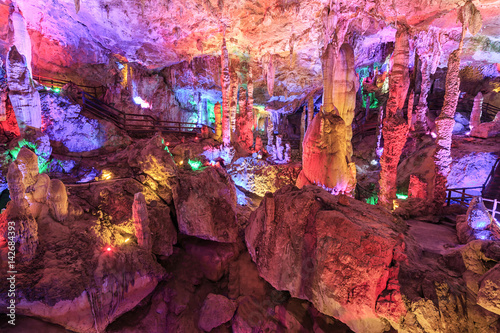 Cave in the Jiuxiang scenic region in Yunnan in China. Thee Jiuxiang caves area is near the Stone Forest of Kunming photo