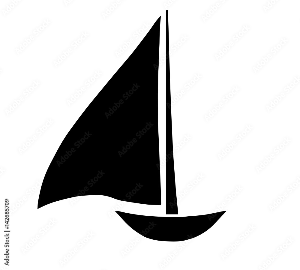 black sailboat silhouette vector on white background black sailboat silhouette vector on white background