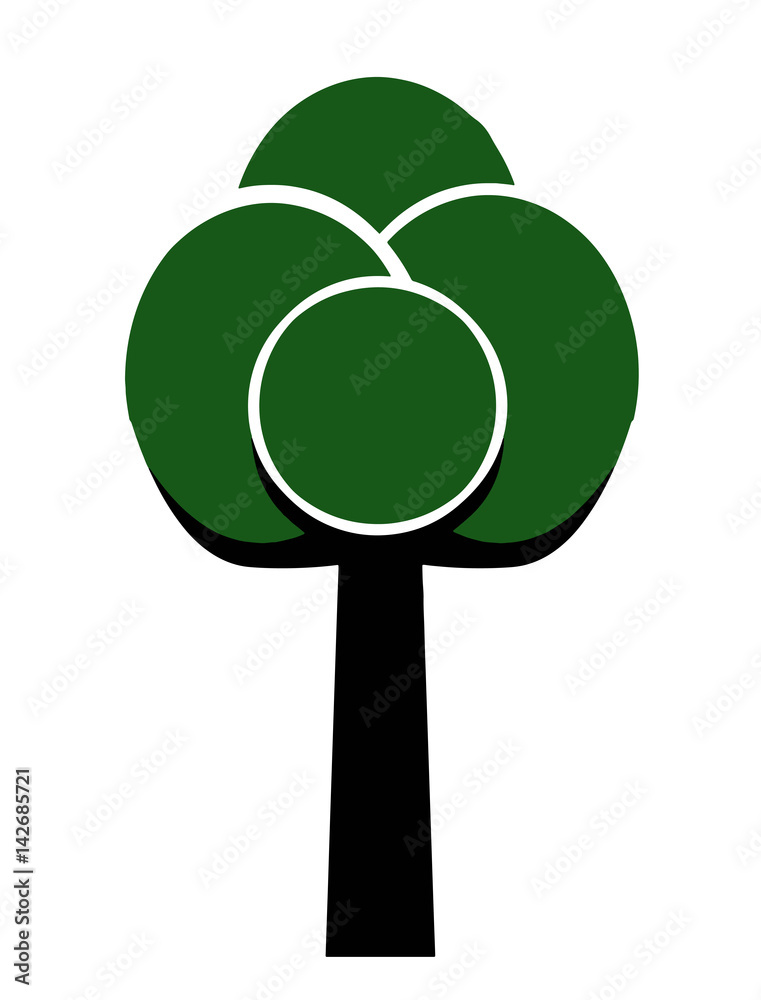 green tree vector isolated on white background - ecology concept