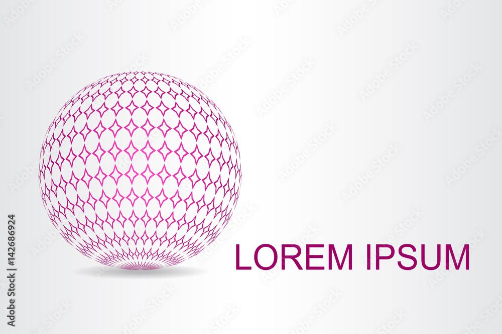Logo stylized spherical surface with abstract shapes Logo stylized spherical surface with abstract shapes