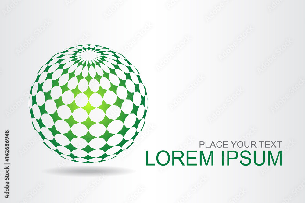 Logo stylized spherical surface with abstract shapes Logo stylized spherical surface with abstract shapes