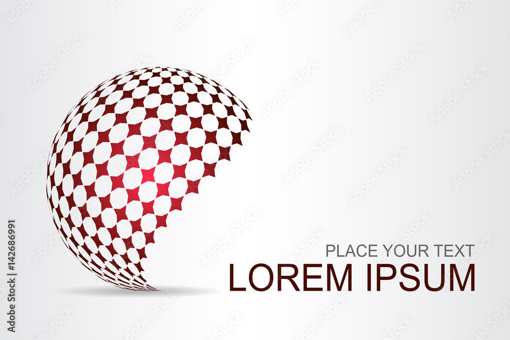 Logo stylized spherical surface with abstract shapes Logo stylized spherical surface with abstract shapes