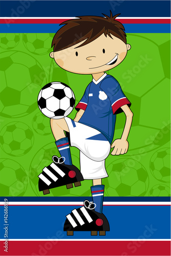 Cartoon Soccer Football Boy