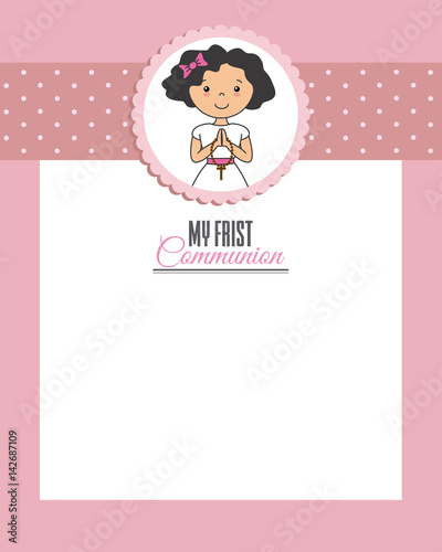 my first communion. Space for text