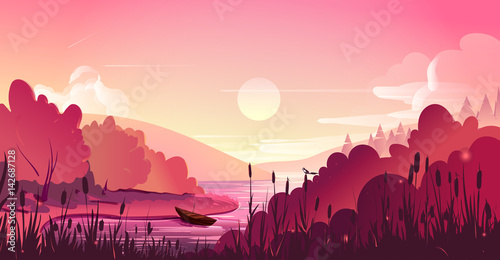 Landscape, nature vector background