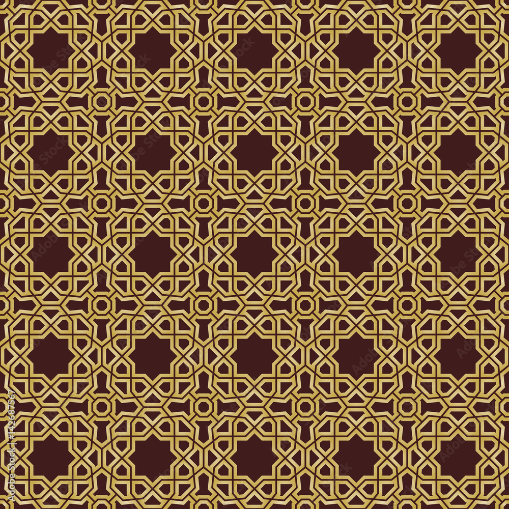 Seamless brown and golden background for your designs. Modern vector ornament. Geometric abstract pattern Seamless brown and golden background for your designs. Modern vector ornament. Geometric abstract pattern