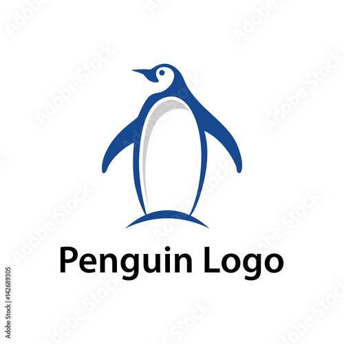 Simple Penguin Vector Logo Symbol