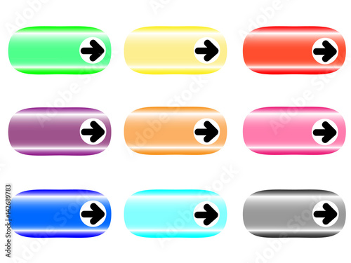 Set of buttons with arrows. Vector illustration.