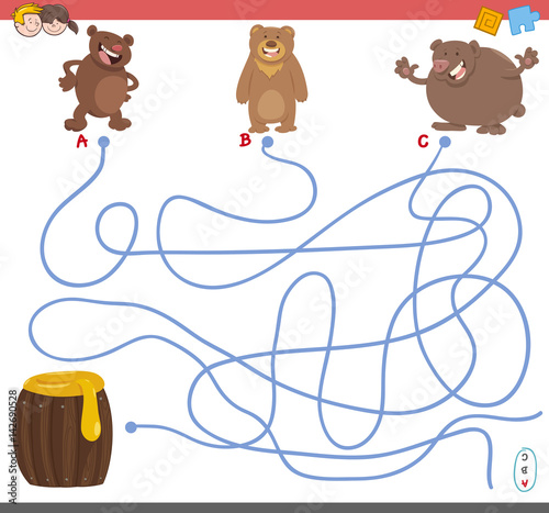 maze game with bear characters