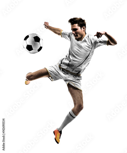 Professional football player on white background © Africa Studio