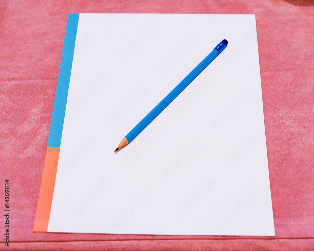empty and pencil for drawing on a table. empty and pencil for drawing on a table.