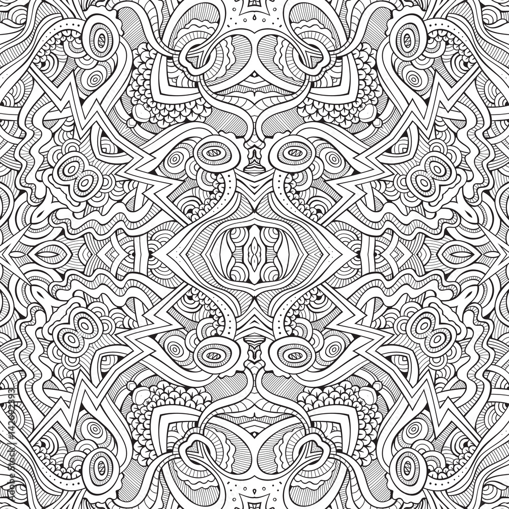 Fototapeta premium Abstract vector ethnic sketchy background