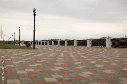 GOMEL, BELARUS - MARCH 29, 2017: View of the Sozh River Embankment.