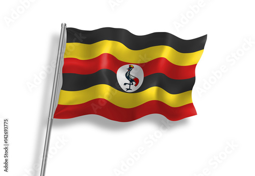 Drapeau d'Ouganda en qualité vectorielle 