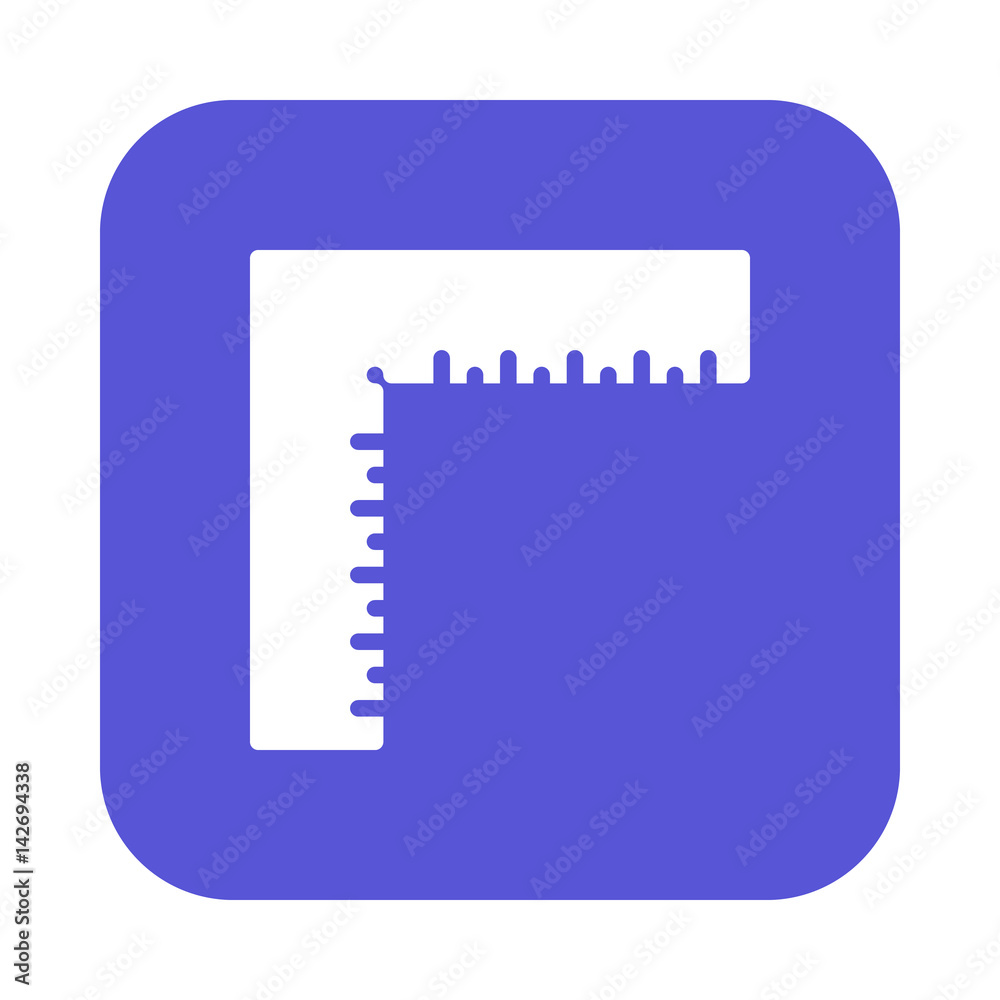 Precision square ruler flat icon, filled vector sign, colorful pictogram on rounded square button isolated on white. Symbol, logo illustration. Flat design, pixel perfect Precision square ruler flat icon, filled vector sign, colorful pictogram on rounded square button isolated on white. Symbol, logo illustration. Flat design, pixel perfect