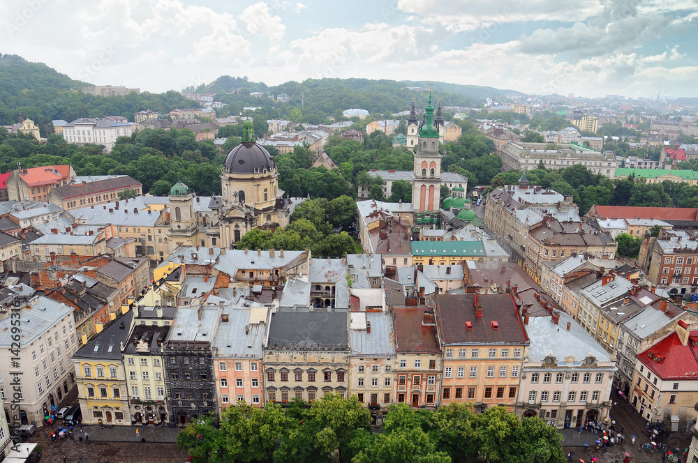 Fototapeta premium The old town's rooftops