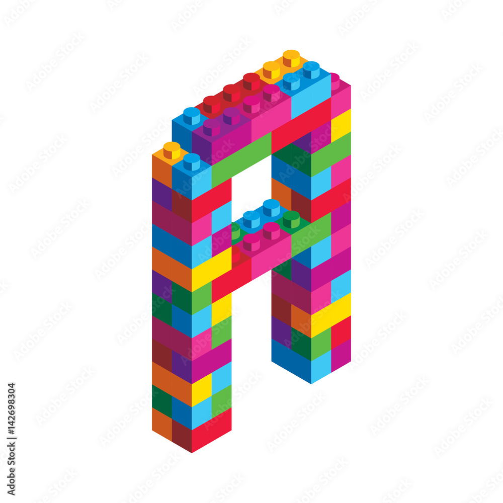 Naklejka premium Isometric Alphabet Block