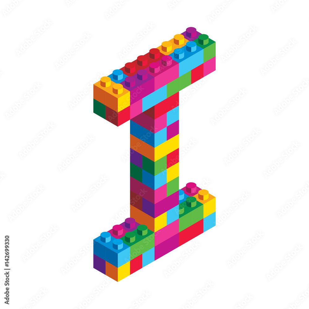 Obraz premium Isometric Alphabet Block