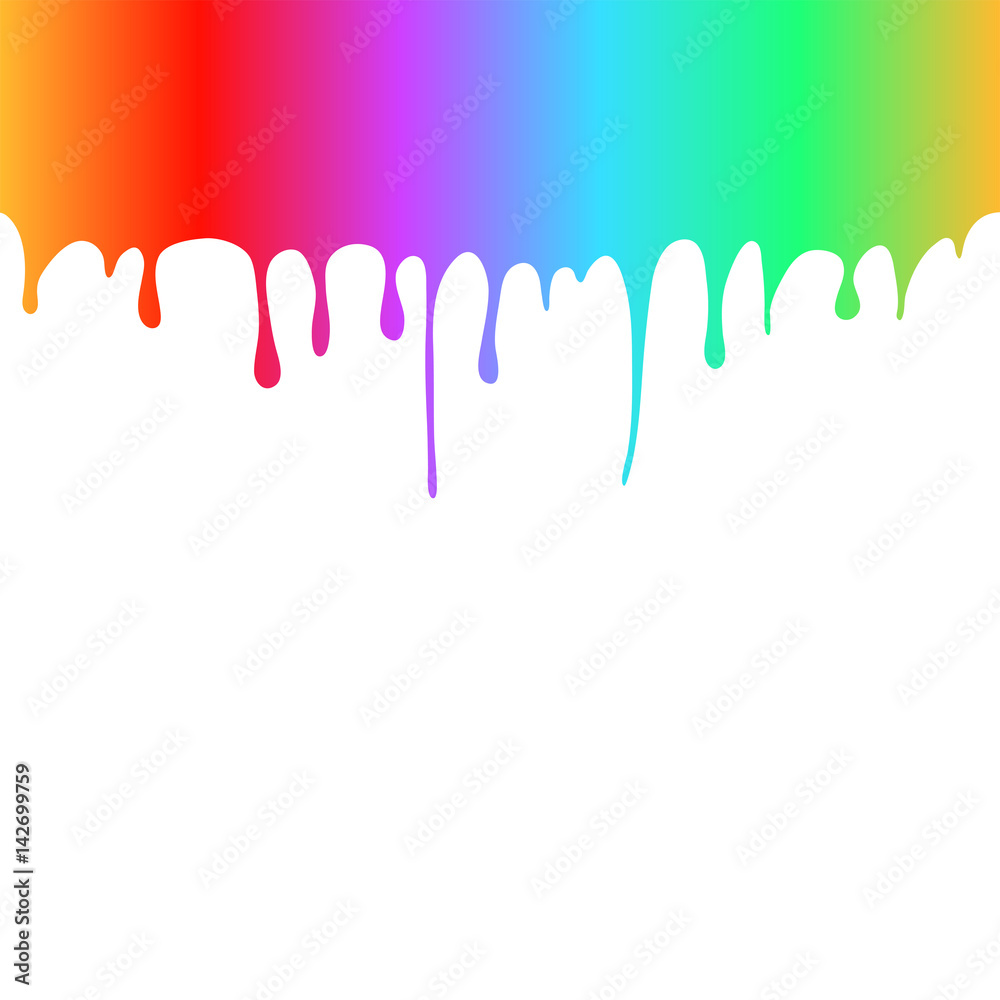 Rainbow Colored Paint Drops