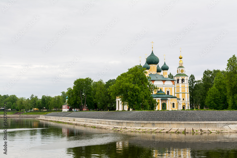 Ancient Church of Frol and Lavr on the bend of Volga the river in russian provincial town Uglich Ancient Church of Frol and Lavr on the bend of Volga the river in russian provincial town Uglich