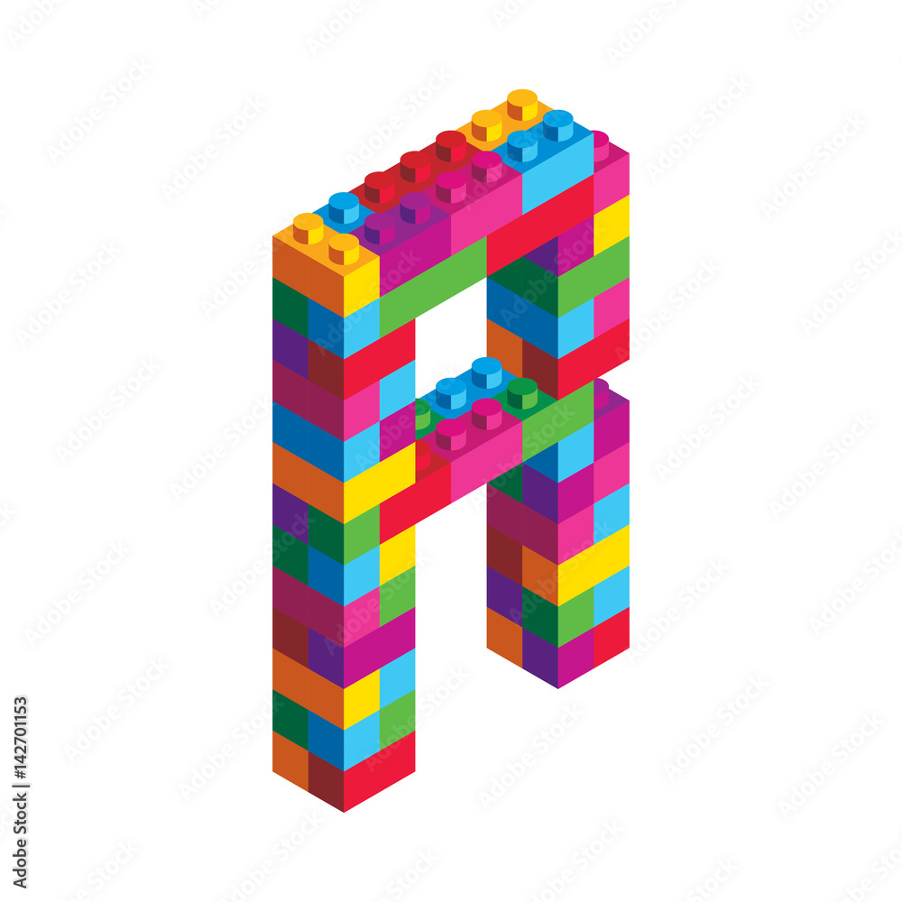 Naklejka premium Isometric Alphabet Block