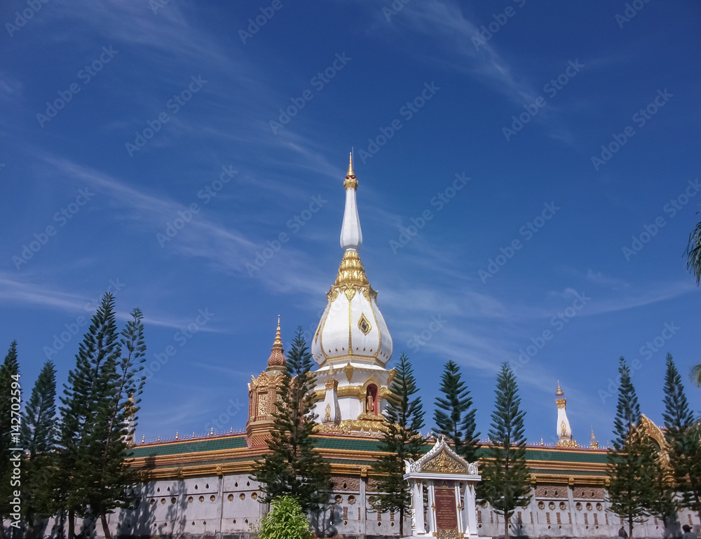 Pagoda in Wat Pha Nam Yoi Roi Et Thailand