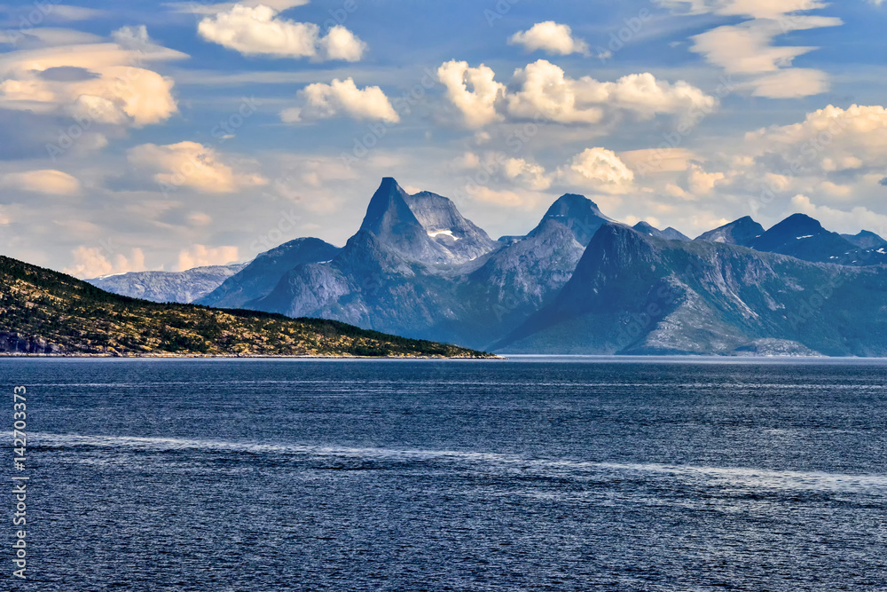 Norwegian fjord, Beautiful landscape of Norway, Scandinavia, Narvik