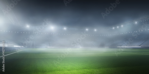 Foggy soccer field . Mixed media © Sergey Nivens