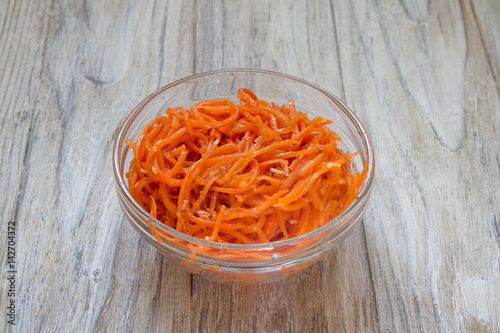 Fresh grated carrots with spices Korean