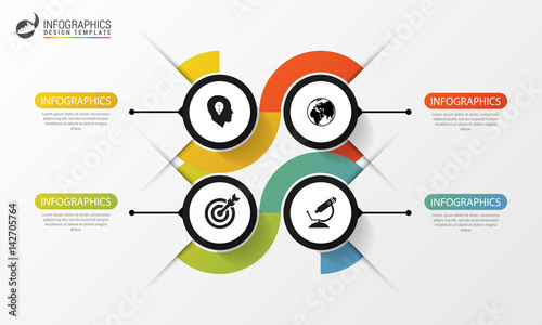 Infographic design template. Business concept with 4 steps