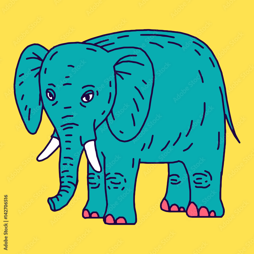 Obraz premium Cute elephant cartoon sitting