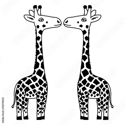 Giraffe in a cartoon style, is insulated on white background. easy to use.