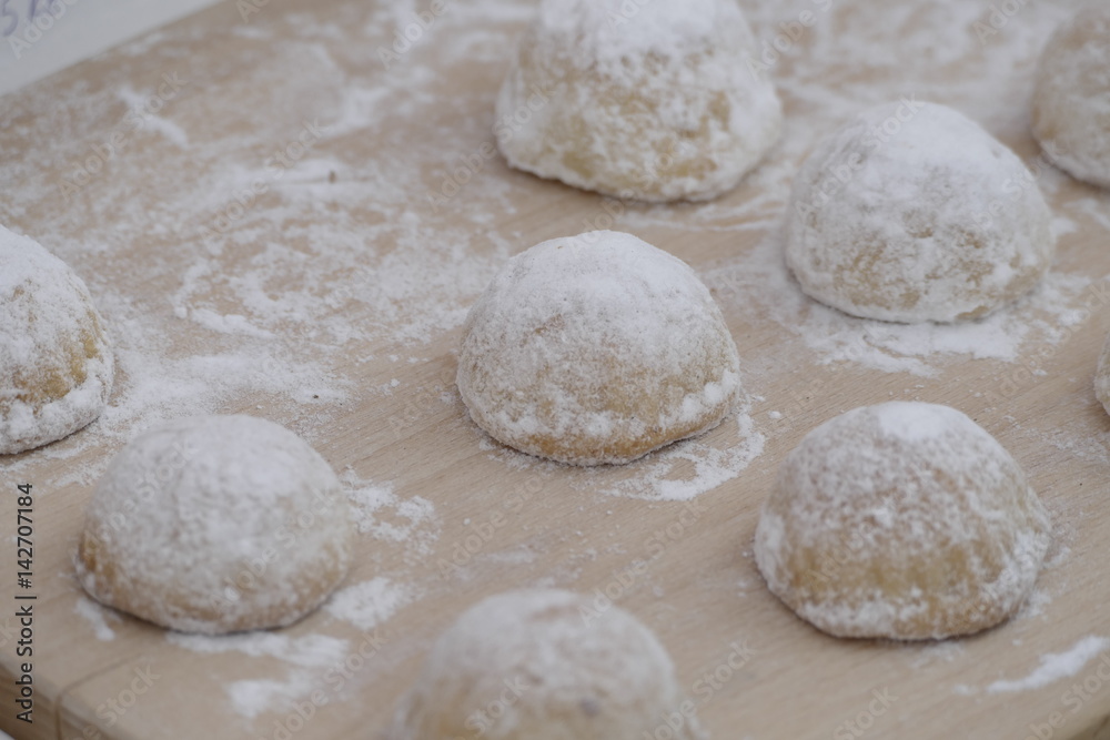 sweet pastry balls with sugar sweet pastry balls with sugar
