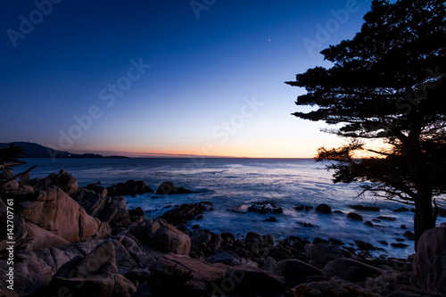 Pescadero Point sunset view at along famous 17 Mile Drive - Monterey, California, USA