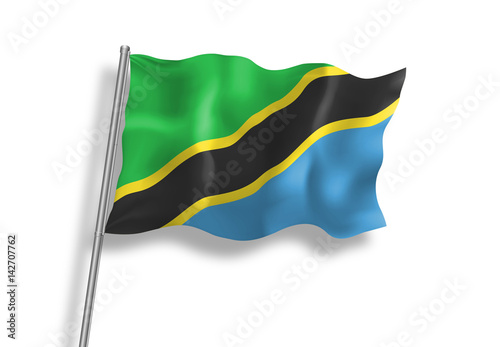 Drapeau de Tanzanie en qualité vectorielle 