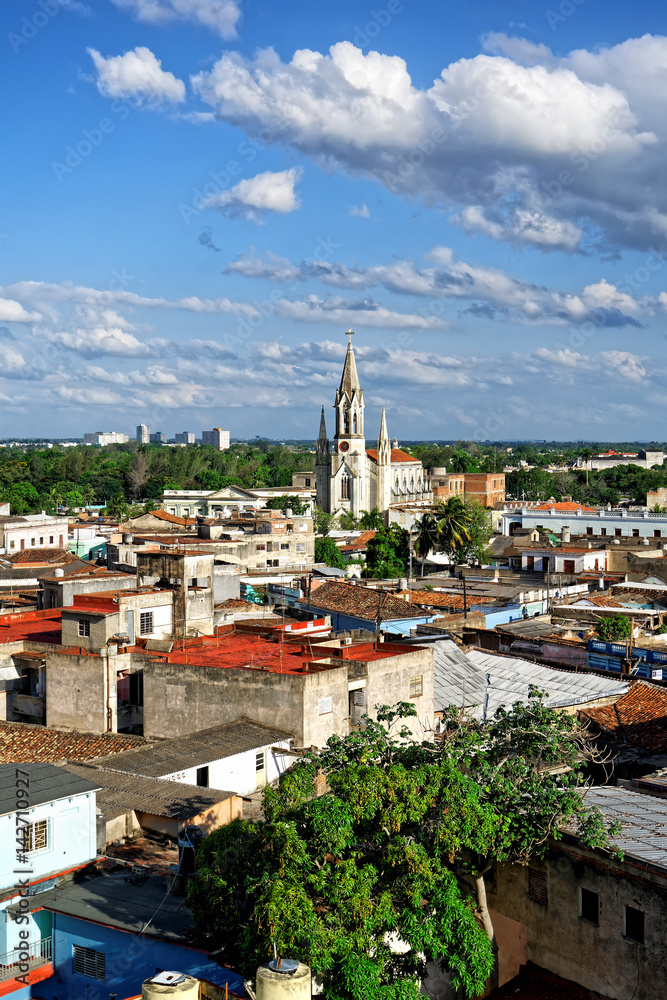 Blick auf Camagüey mit Iglesia Sagrada Corazon de Jesus, Kuba 
