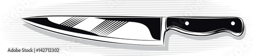 Large kitchen knife on a white background.
