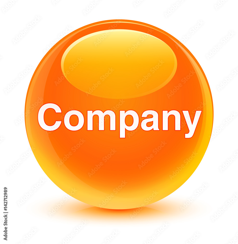 Company glassy orange round button Company glassy orange round button