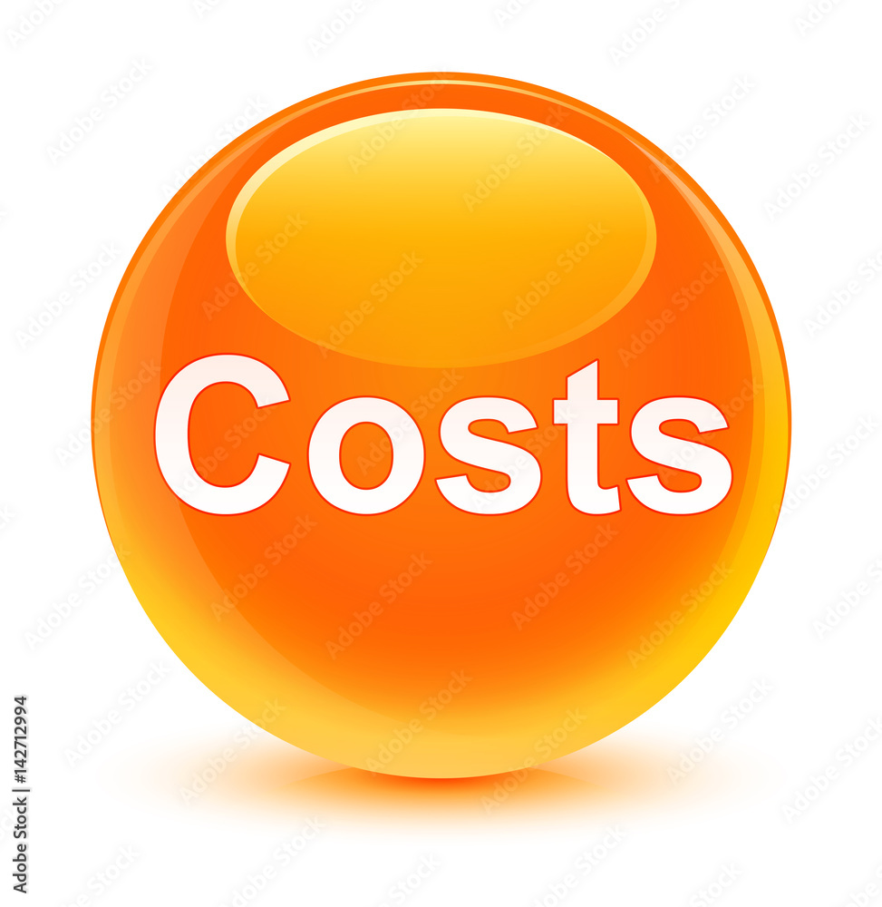 Costs glassy orange round button Costs glassy orange round button