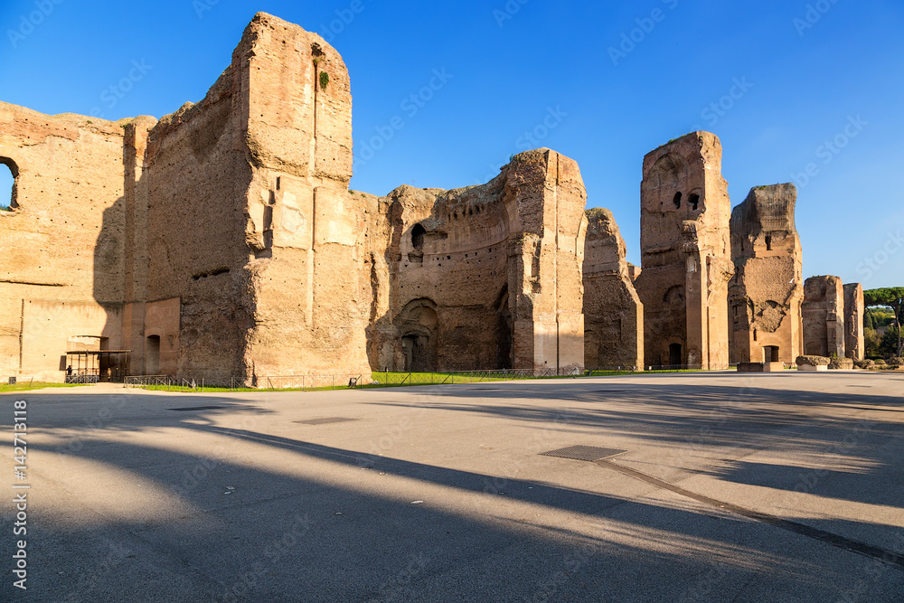 Rome, Italy. The central facade of the term Caracalla, III century