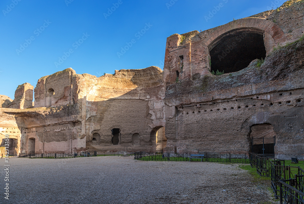 Rome, Italy. Ruins of the ancient thermae of Caracalla, III century