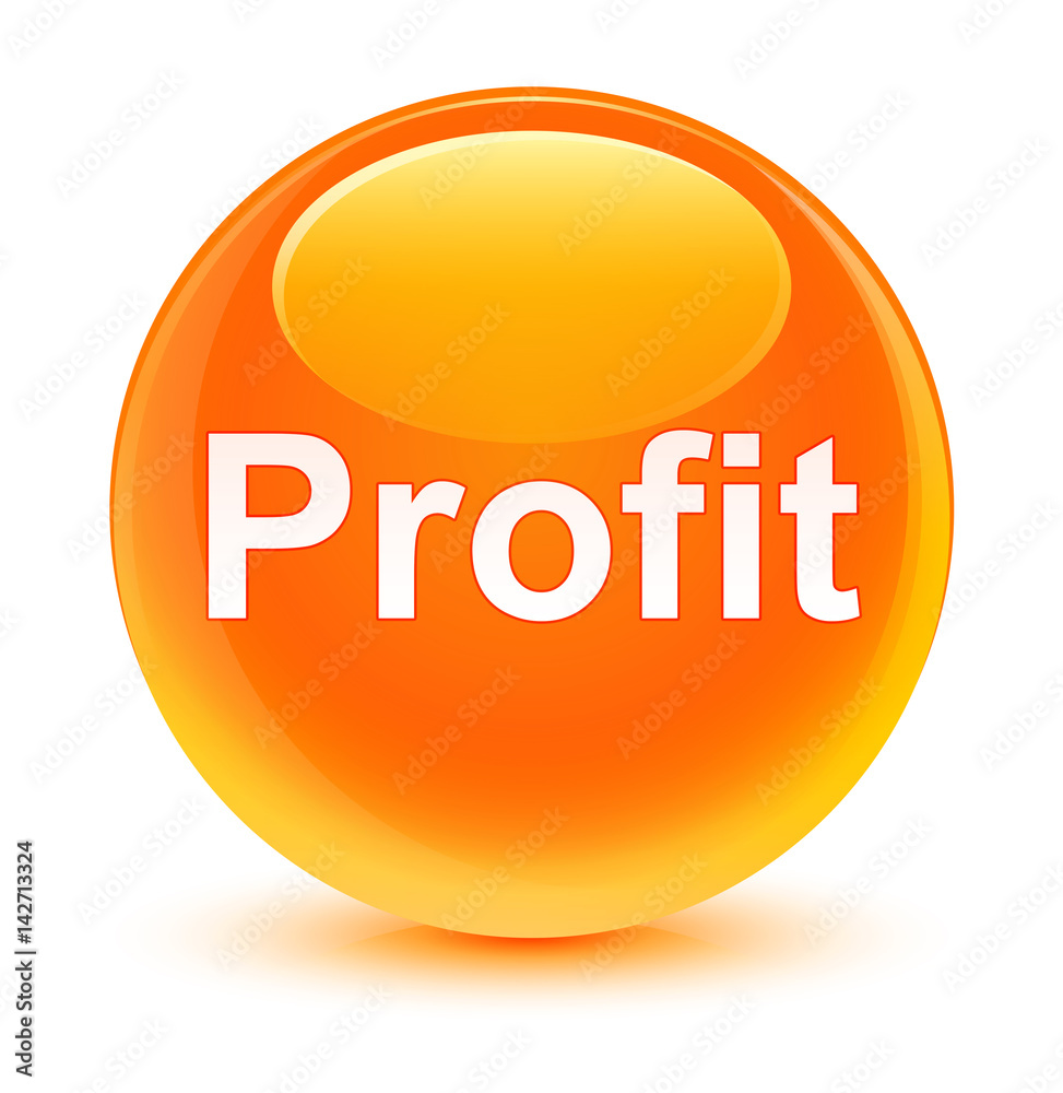 Profit glassy orange round button Profit glassy orange round button
