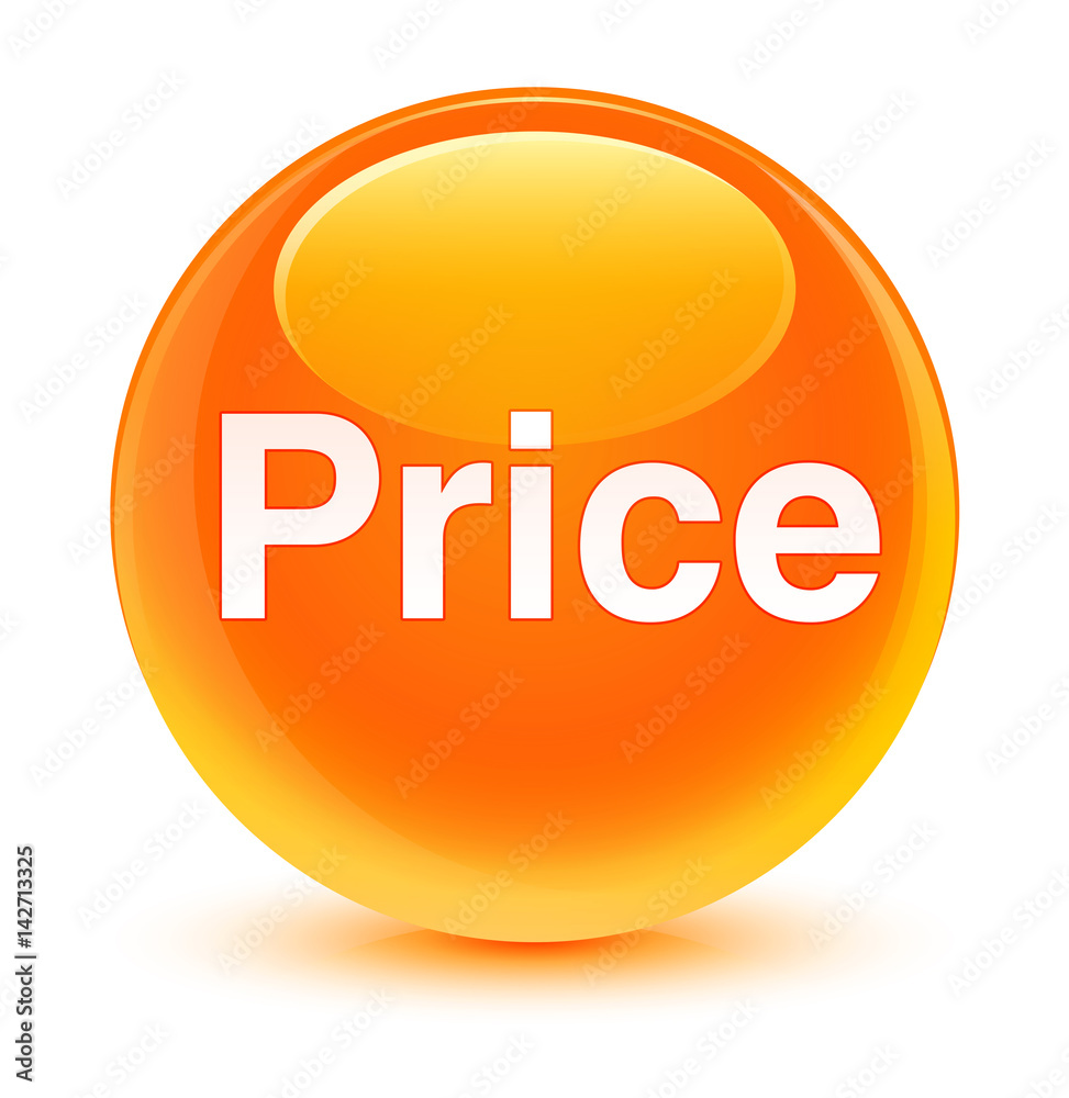 Price glassy orange round button Price glassy orange round button