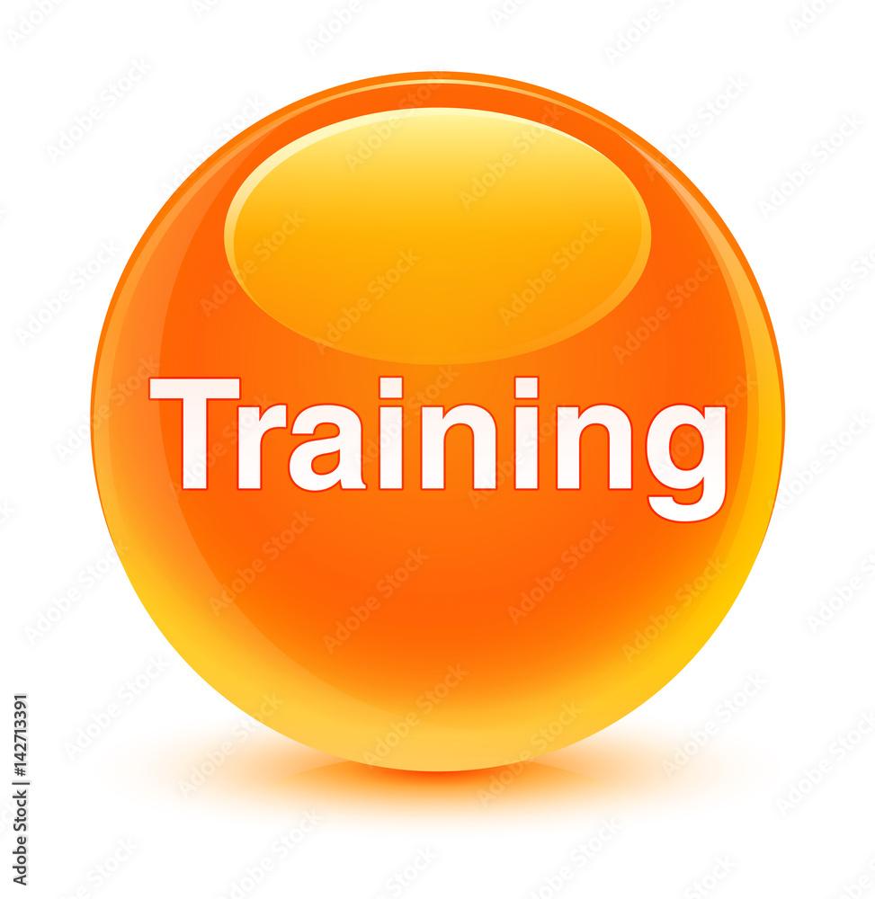 Training glassy orange round button Training glassy orange round button