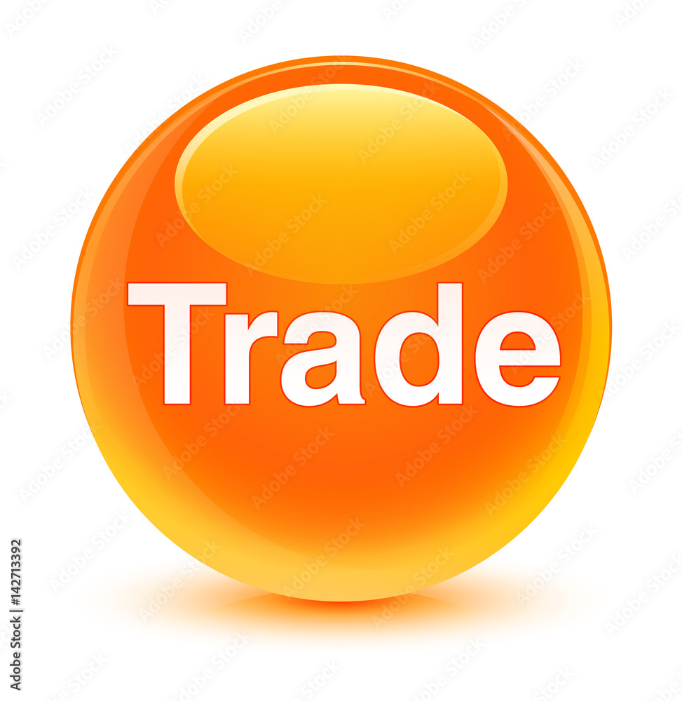 Trade glassy orange round button Trade glassy orange round button
