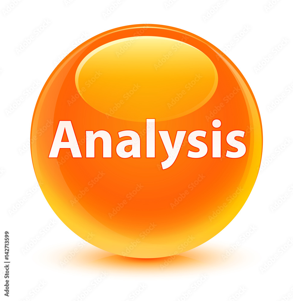Analysis glassy orange round button Analysis glassy orange round button