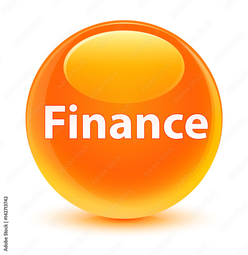 Finance glassy orange round button Finance glassy orange round button